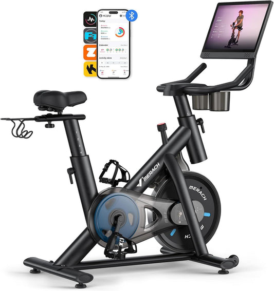 MERACH Heimtrainer: drehbar, leiser Betrieb, mit Display, für zuhause, 136KG