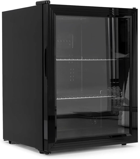 Kühlschrank, 60 L, Energieklasse D, LED-Beleuchtung, Glas, leise, Wein, Zuhause, Büro