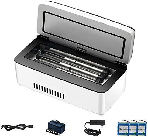 Elektrische Kühlbox, tragbar, Medikamenten- und Insulintransport, mobile Kühlbox, Kühlschrank, Diabetiker-Kühler mit Batterie
