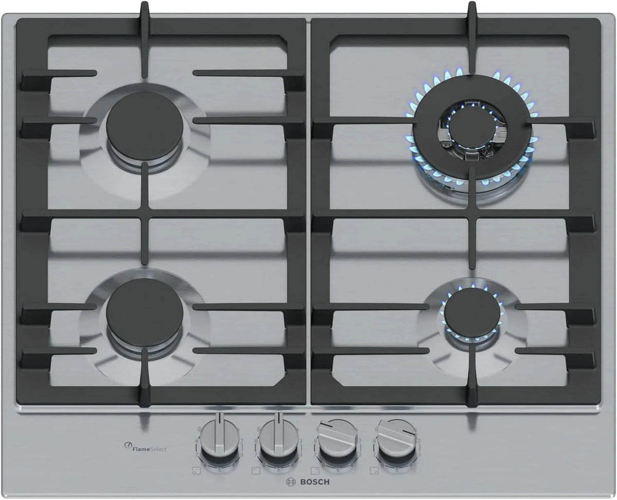 Bosch Serie 6 PCH6A5I90 Geschirrspüler, 60 cm, Spülmaschine, Edelstahl, abnehmbare Schwertknebel, 9 FlameSelect Stufen, Dual-Wok Brenner