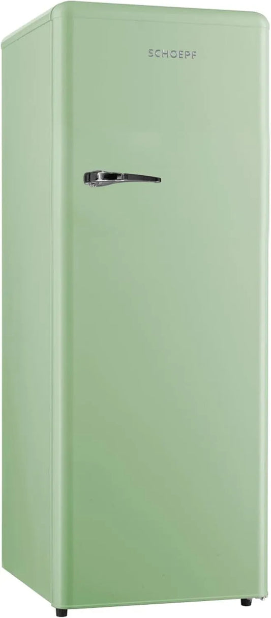 Kühlschrank RKS245SGD, 238 L, 40 dB, freistehend, LED-Beleuchtung, Grün, SCHOEPF, RKS245SGD Vollraum-Kühlschrank 145, 6 cm, Vintage Look