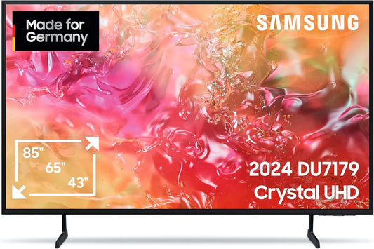 Samsung DU7179 Smart TV, 75 Zoll, Fernseher, 4K UHD, Tizen OS, 3D-Optik, 3D Surround Sound & Q-Symphony, 2024, 189 cm, Alexa, PurColor, Upscaling