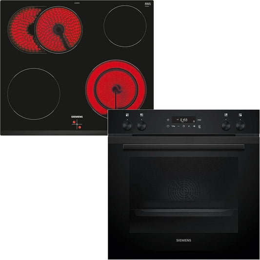 Siemens iQ300 PQ211KAAB Kochfeld, 60 cm, Einbau, 3D-Optik, Schwarz, 3D Heißluft, Schnellaufheizung, activeClean, Bräterzone