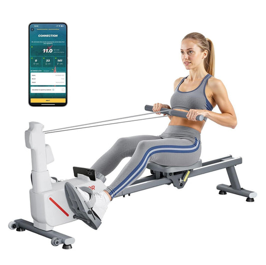 VEVOR Rudergerät: magnetischer Widerstand, einstellbarer Widerstand, klappbar, Bluetooth-Konnektivität, 158 kg