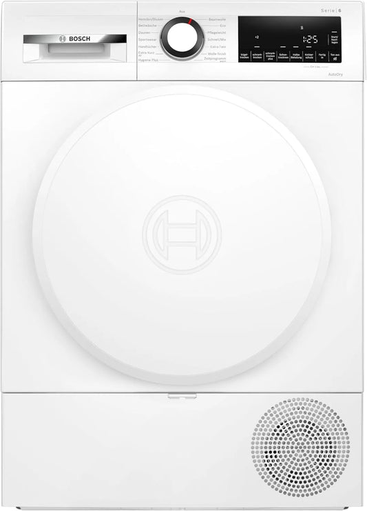 Bosch Serie 6 WQG233D21 Wäschetrockner, 9 kg, Bosch Serie 6 Wärmepumpentrockner 9 kg Halbe Beladung WQG233D21