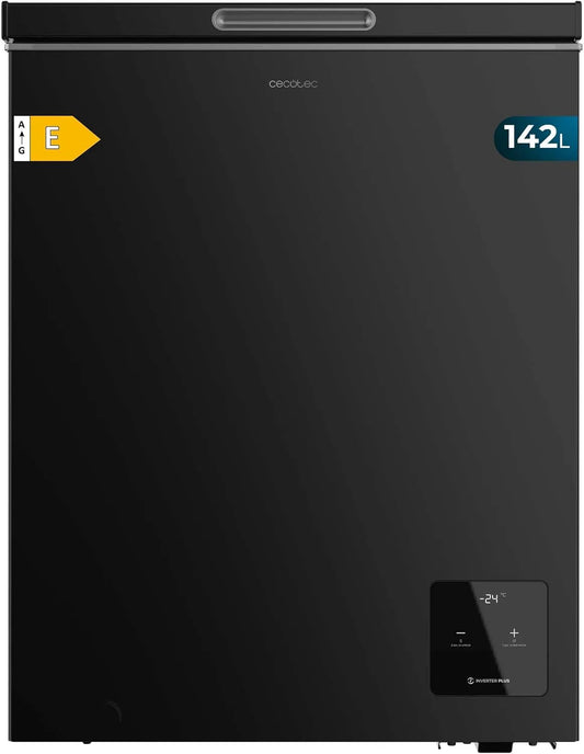 Cecotec Bolero Coolmarket Chest Gefrierschrank, 142 L, Energieklasse E, Gefrierfach, Inverter, Tiefkühlschrank, Schwarz, 5 cm, Höhe 83, Klasse E