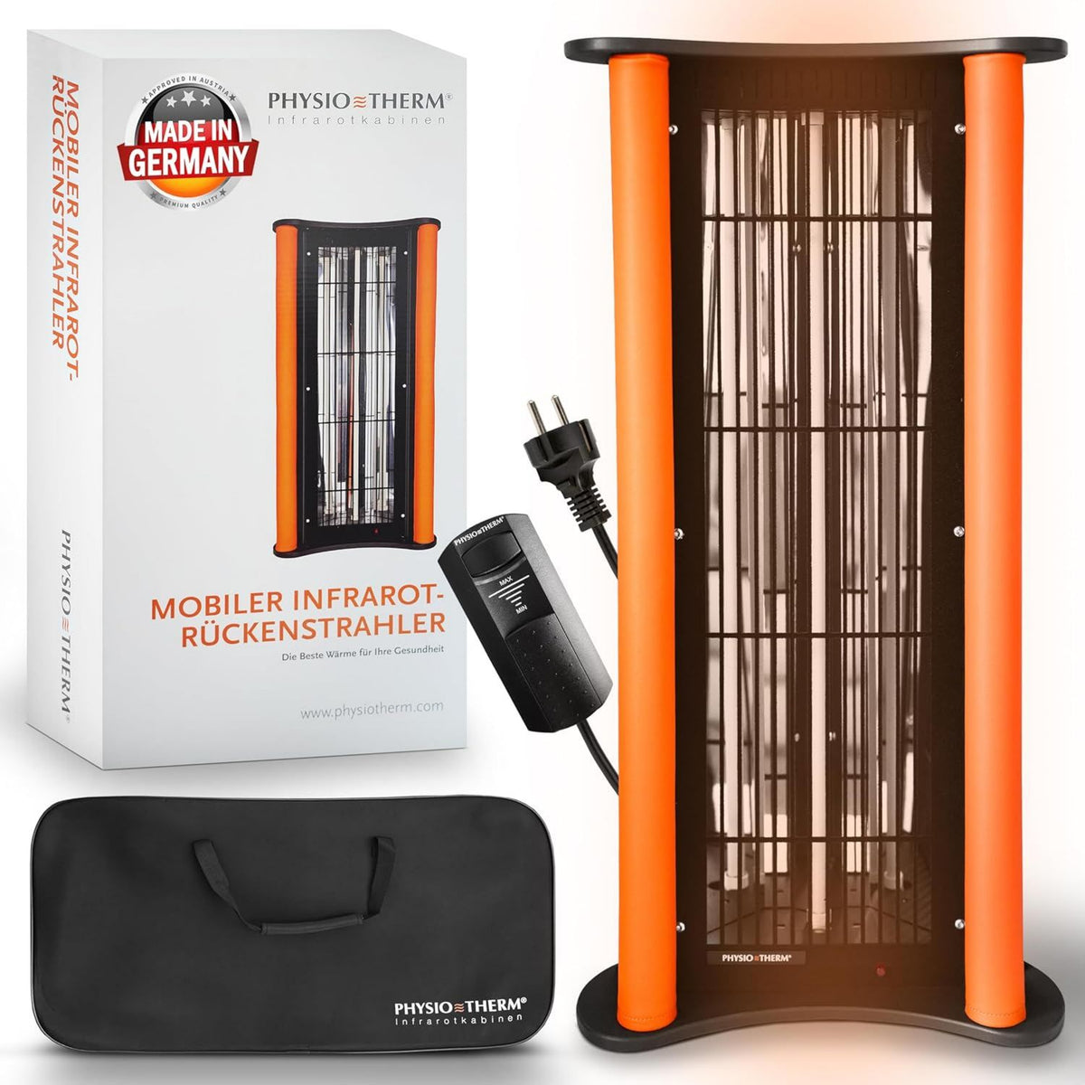 Mobiler Infrarot Rückenstrahler Wärmestrahler zur Schmerzlinderung & Regeneration Tragbarer Infrarotstrahler – 5 x 34 x 14cm