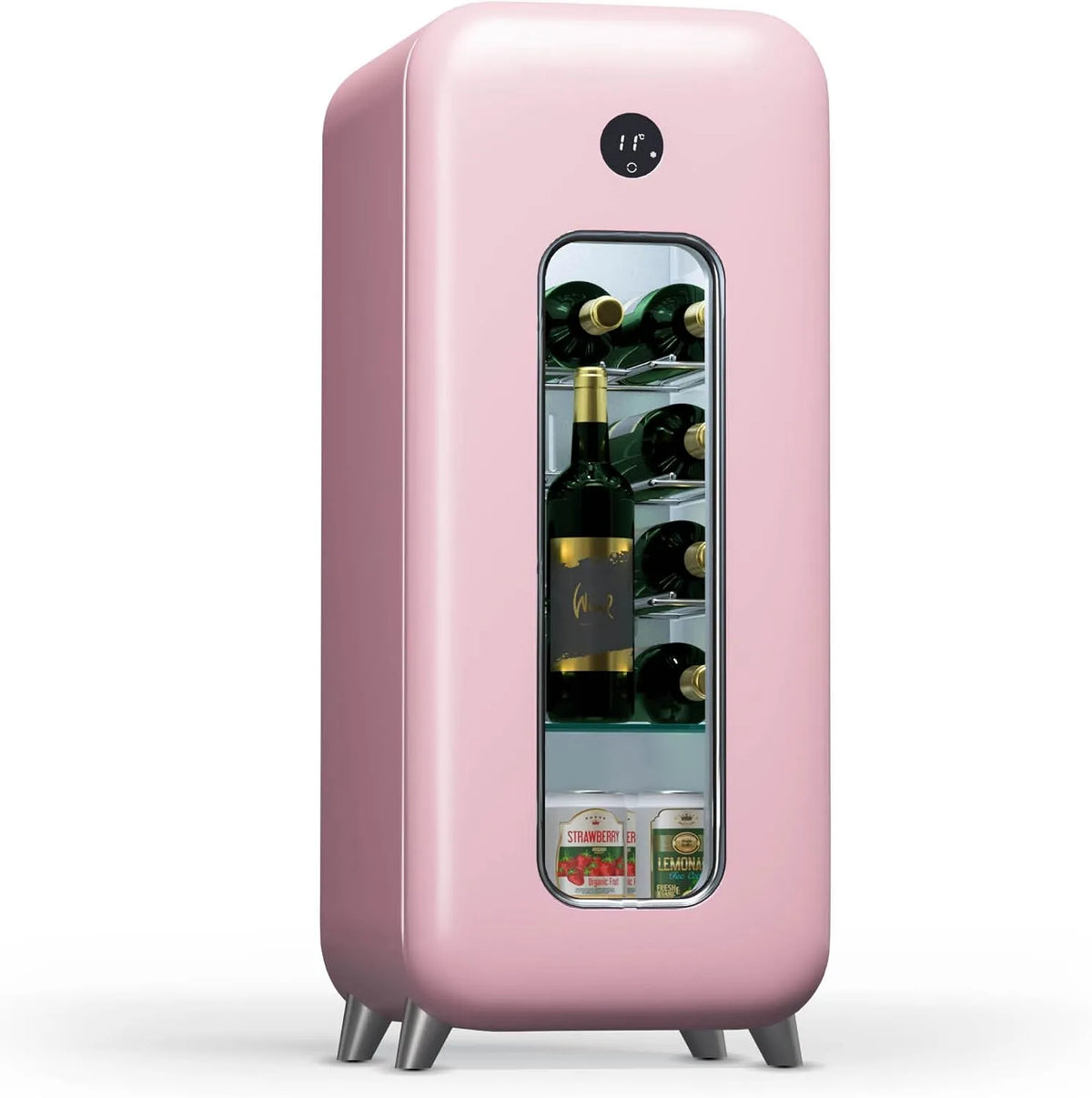 Klarstein Weinkühlschrank, 15 Flaschen, 1 Kochzonen, Glas, freistehend, Outdoor, Indoor, Getränkekühlschrank Klein, Kleiner Weinschrank, Wine Fridge