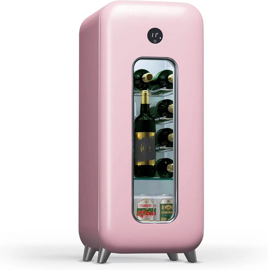 Klarstein Weinkühlschrank, 15 Flaschen, 1 Kochzonen, Glas, freistehend, Outdoor, Indoor, Getränkekühlschrank Klein, Kleiner Weinschrank, Wine Fridge