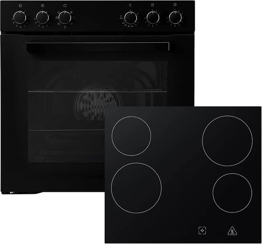 Respekta HS2001MS-26 Herdset mit Kochfeld und Backofen, 72 L, Energieklasse A, Einbau, Dampf, Auftaufunktion, Schwarz, 7 Beheizungsarten 9
