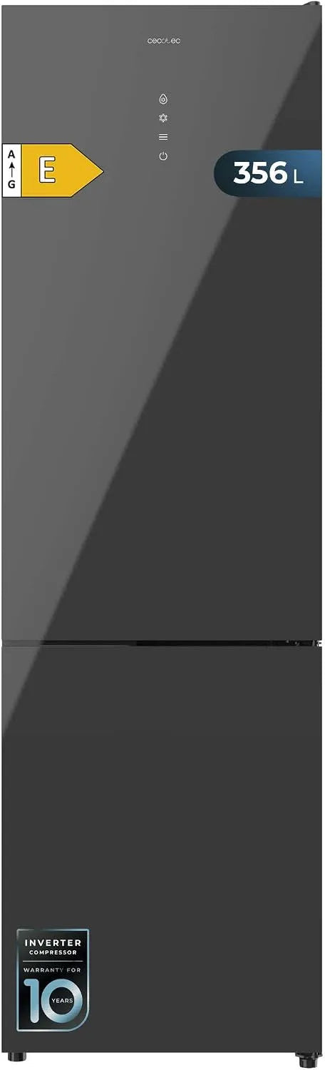 Cecotec Bolero CoolMarket Combi Kühlschrank, 356 L, 200x59, 5 cm, Energieklasse E, No Frost, Inverter, Grau, Schnellkühlung, Multiairflow