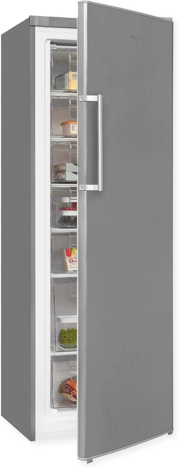 Exquisit Gefrierschrank, 242 L, Gefrierfach, Edelstahl, Tiefkühlschrank