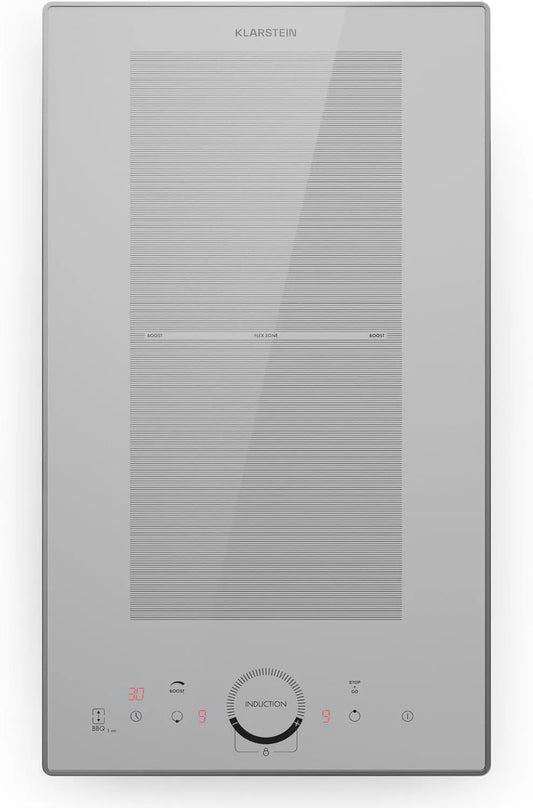 Klarstein Glaskeramikkochfeld, 2 Kochzonen, Touch-Bedienung, Timer, Digitalanzeige, Induktionskochfeld mit 2 Platten, Touch-Display, 3500 Watt