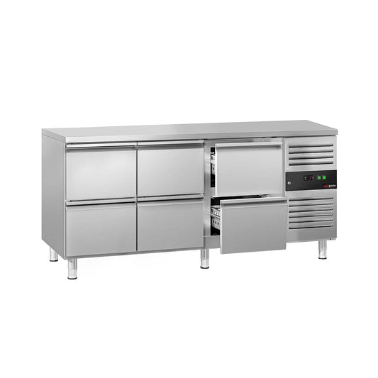 Gewerblicher Kühltisch, 1795x700mm, GGM Gastro Kühltisch ECO 1795x700mm mit 6 Schubladen